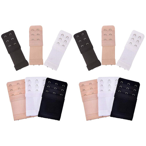 12 Pcs Women Comfortable Bra Extenders Elastic 2/3 Hooks Strap 1