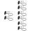 8Sets Space-Saving Black Iron Wall Mount Baseball Softball Ball Rack 8