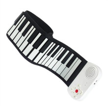 Portable Electronic Keyboard Roll Up Piano with Authentic Piano Feel for Beginners and Travel (Color 01)