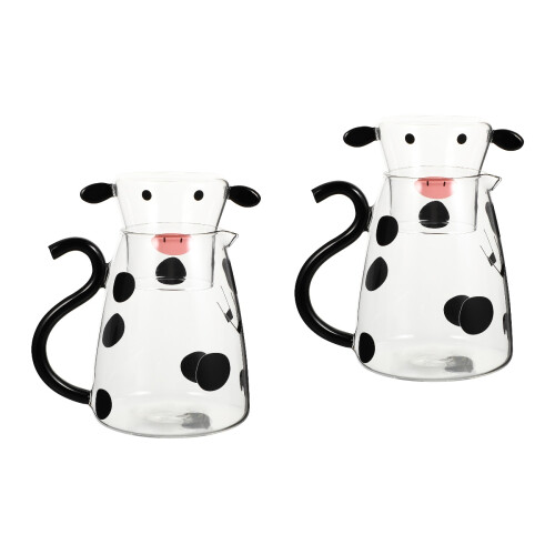 2Sets Glass Cold Water Kettle Set Multiuse Microwaveable Milk Tea Pot 2