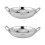 2Pcs Stainless Steel Round Bottom Wok Pan Silver Kitchenware 7