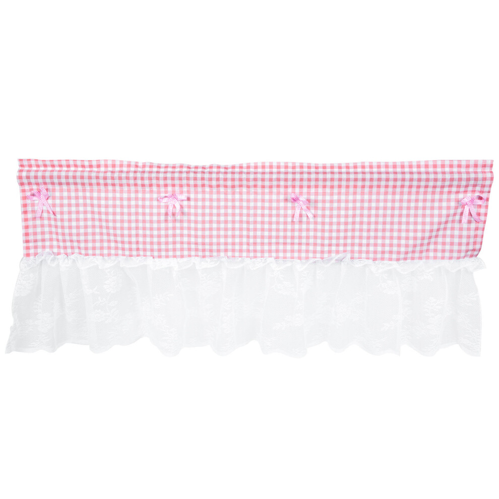 Happyyami 5Pcs Decorative Pink Short Curtains Sheer Drapes For Home Window