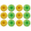 36Pcs PVC Lemon Pattern Floating Cup Mats Pool Party Use 1