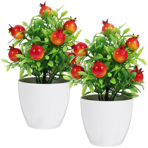 10Pcs Fake Potted Fruit Tree Small Realistic Plastic Foam Decor 1