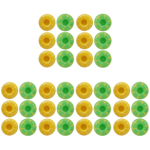36Pcs PVC Lemon Pattern Floating Cup Mats Pool Party Use 1