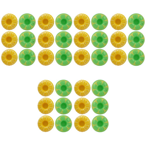 36Pcs PVC Lemon Pattern Floating Cup Mats Pool Party Use 2