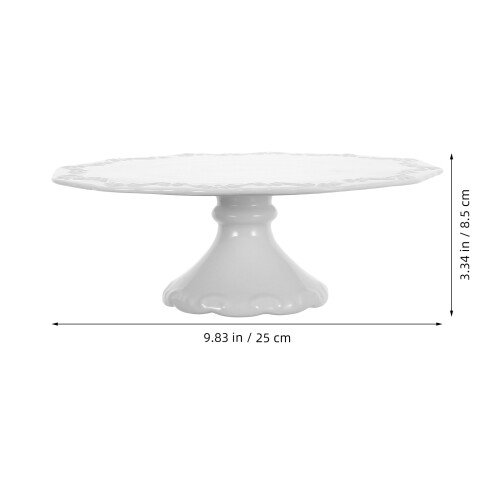 2Pcs White Ceramic Cake Stand Elegant Dessert Display Holder for Home 1