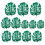 48Pcs Insulated Green Felt Monstera Leaf Cup Coasters for Decor 2