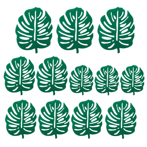 48Pcs Tropical Leaf Felt Coasters Green Insulated Cup Holders 1