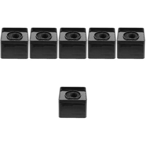 6Pcs Black ABS Square Microphone Flag Cube for Professional Interviews 2