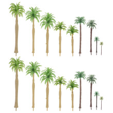 29pcs Mini Plastic Coconut Trees: Fake Model Palm Trees For Diorama Sandbox Decoration Diy Scenery And Architectural Design