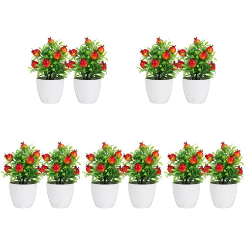 10Pcs Fake Potted Fruit Tree Small Realistic Plastic Foam Decor 2