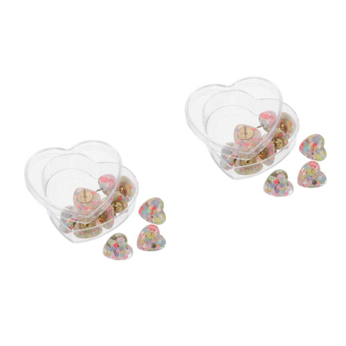 20Pcs Multi Color Heart Shaped Thumbtacks Decorative Push Pins 1