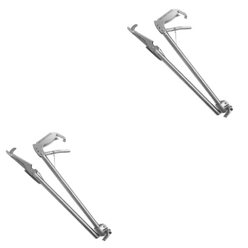 2Pcs Multi-Function Stainless Steel Eel Tong Crab Clamp Silver Clip 2