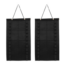 2Pcs Foldable Felt Martial Arts Belt Organizer Black Karate Judo Rack