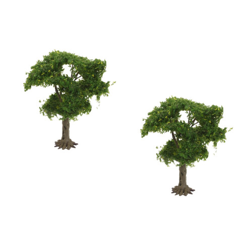 2Pcs Miniature Plastic Trees For Diy Sand Table And Train Scenery 2