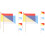 12Pièces Drapeaux De Signalisation En Bois Et Polyester Multicolores 4