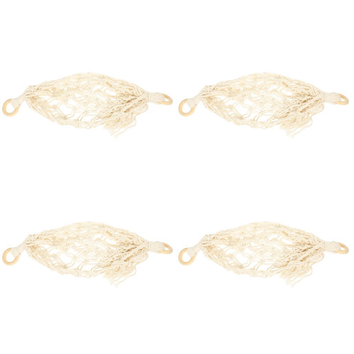 4Sets Beige Fruit Vegetable Net Bag Hanging Hammock Kitchen Storage 2