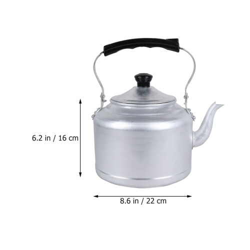 Small Aluminum Teapot with Handle Silver Heat Resistant Kettle 2