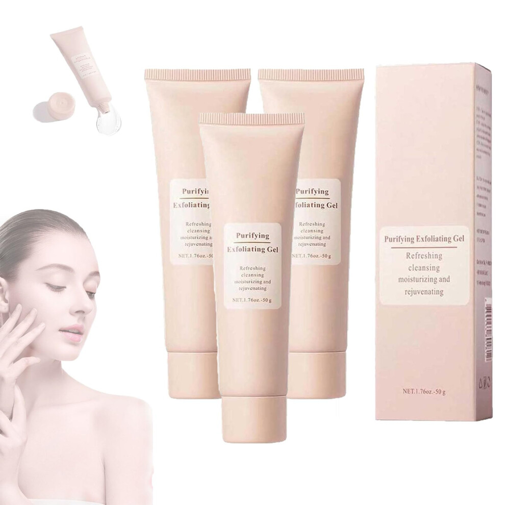 Exfoliating Gel for Face and Body with Gentle Enzyme Exfoliation and Deep Pore Cleansing, 3 Pack