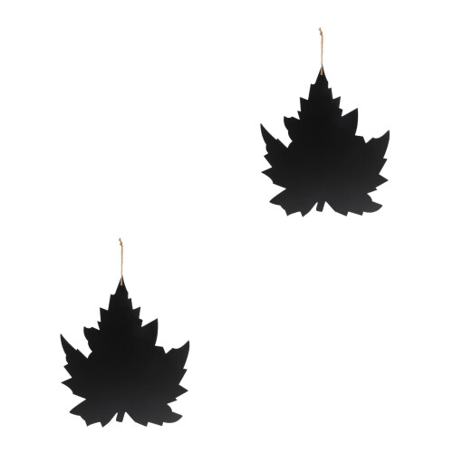 2Pcs Handcrafted Wooden Chalkboards Maple Leaf Hanging Message Boards 2