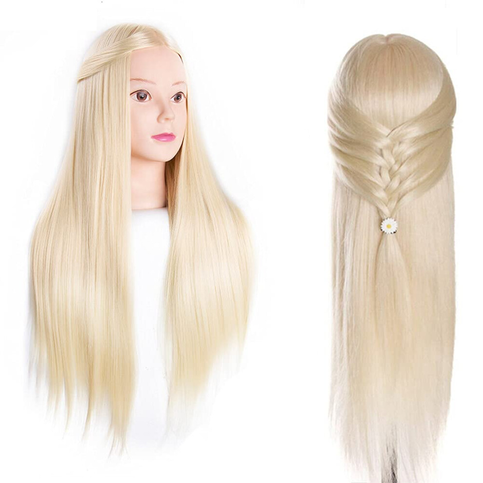 Hairdressing Training Head 65Cm Long Synthetic Hair Mannequin For Cutting Braiding Perming With Clamp And 6Pcs Tool Set 9113335605169