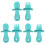 3Pcs Durable Silicone Baby Fork and Spoon Green Infant Dinnerware Set 2