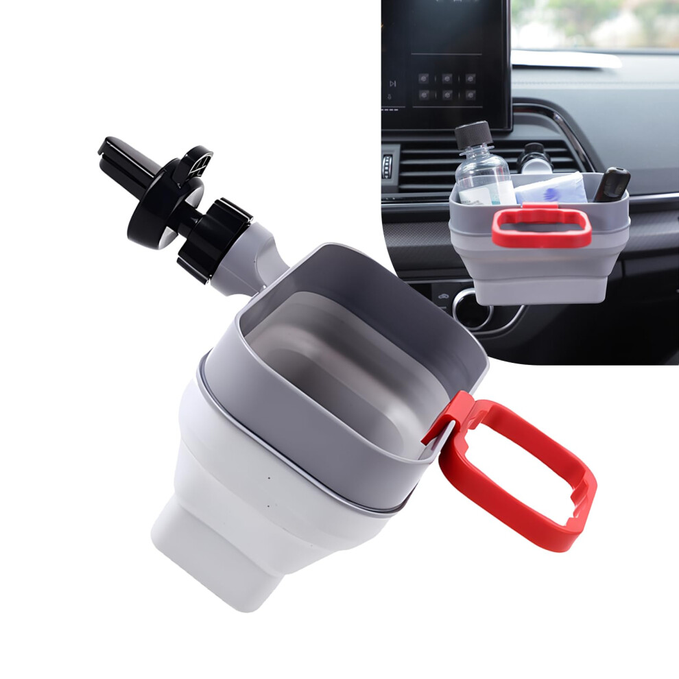 Car Vent Snack Holder And Organizer, 2 In 1 French Fry Sauce Rack, Foldable Universal Gray 9070919795176