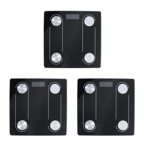 3Pcs Black Digital Body Scales Durable Accurate Bathroom Use 2