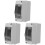 3Pcs White ABS Electrical Enclosure 2 Way Consumer Unit Breaker Box 4