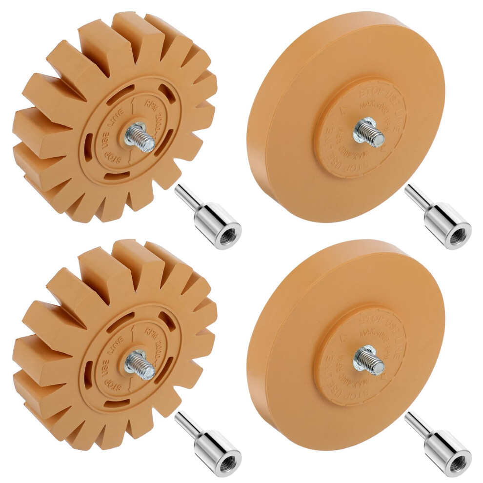 Decal Remover Wheel 4 Pack Rubber Eraser For Drill Fast Adhesive And Pinstripe Removal Safe On Paint 9070919795312