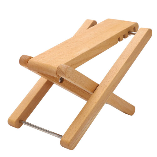 Adjustable Wooden Guitar Foot Rest Stool with Foldable Design for Practice and Stage Use