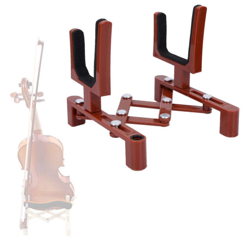 Portable Violin Stand Foldable Compact Design Durable Stable Support for Travel Musicians Red 2