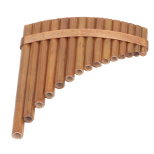 Bamboo Pan Flute 15 Pipes G Key Right Hand with Adjustable Tuning and Carry Bag for Practice