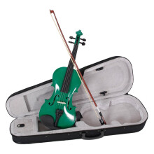 Full Size Green Violin for Beginners Adults 4/4 Set with Case Bow Rosin, Ready‑to‑Play Setup