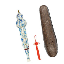 Chinese Hulusi Flute Key of C for Beginners, Clear Mellow Sound, Durable Resin Body, Porcelain Style Design