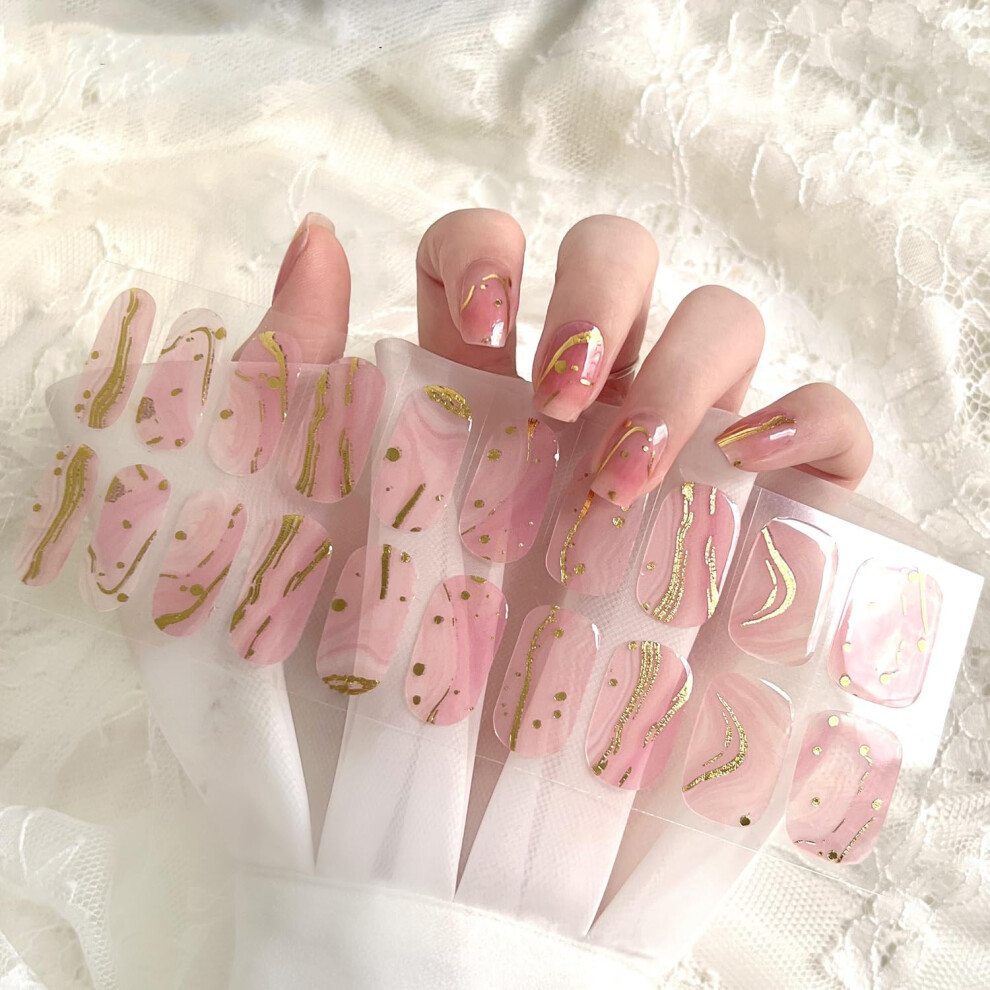 Gel Nail Stickers Semi Cured No UV Needed DIY Salon Results Easy Apply for Home Manicure