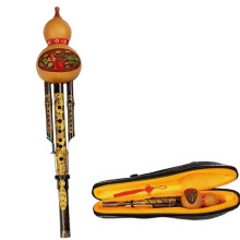 Chinese Hulusi Flute C Key for Beginners, C Major Resin Body with Porcelain Finish and Stable Airflow Control