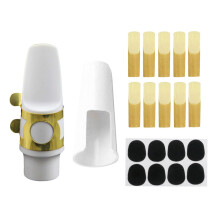 Professional Tenor Saxophone Metal Mouthpiece Kit with Adjustable Ligature for Clear Tonal Focus