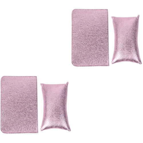4Pièces Coussin Main Violet PU, Support Ergonomique Pour Ongles 2