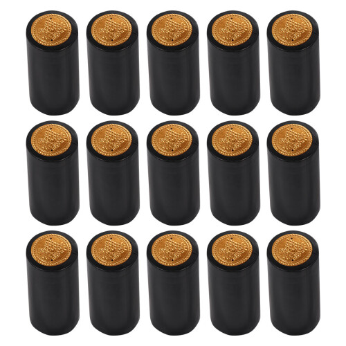 400Pièces Housses Thermorétractables Noires Pour Bouteilles De Vin