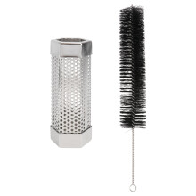 2Ensembles Tube De Fumage Bbq Acier Argent Pour Viandes Fumées
