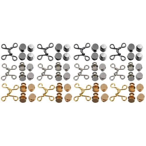 12Ensembles Boutons Boucles Métal Créatifs Pour Ajustement Facile 1
