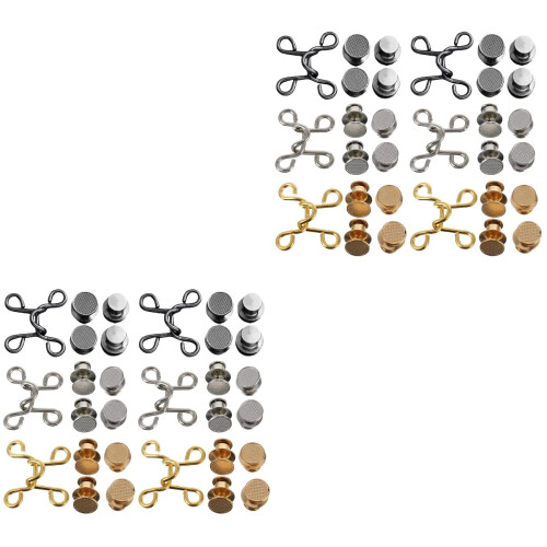 12Ensembles Boutons Boucles Métal Créatifs Pour Ajustement Facile 2