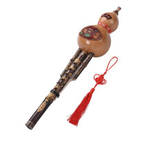Handmade Chinese Hulusi Flute Key of C with Case, Natural Gourd Cucurbit Instrument for Beginners