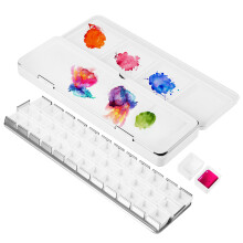 4Pcs Multi Color Watercolor Palette with Lid Metal Paint Palette Box