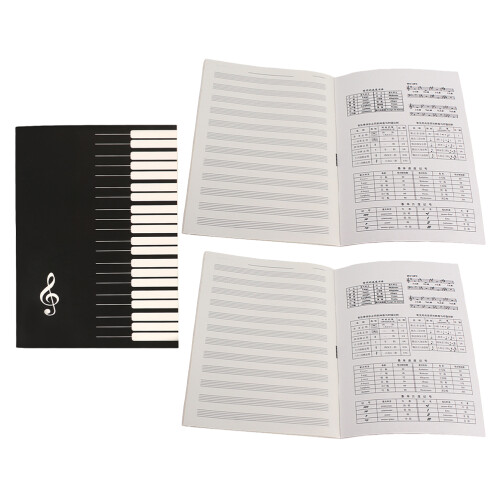 9Pièces Cahier De Notation Musicale Portable Noir En Papier 1