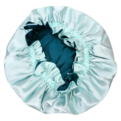 2Pièces Bonnet Satin Vert Élastique Enfants Confort
