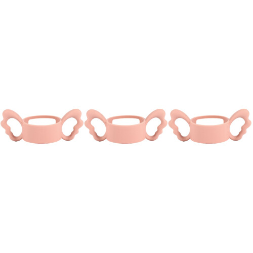 3Pièces Poignées Grip Silicone Rose Pour Bébé Ultra Large 2