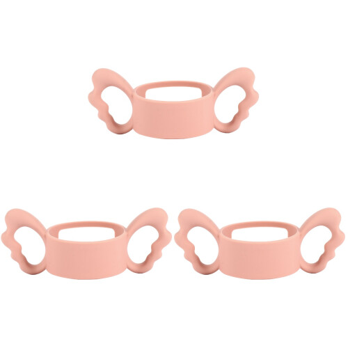 3Pièces Poignées Grip Silicone Rose Pour Bébé Ultra Large 1